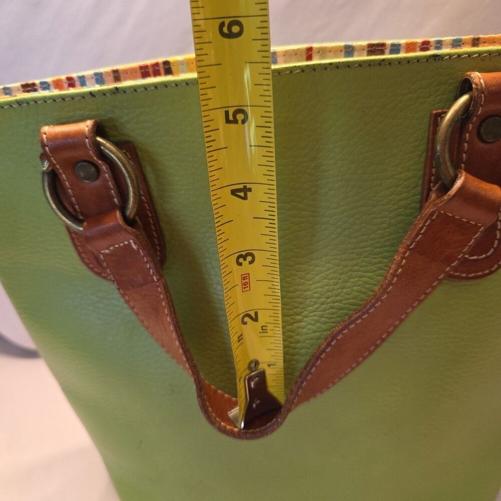 Maurizio Taiuti ITALY Satchel Tote Lime Green Pebbled Leather Small Handbag - Picture 15 of 16